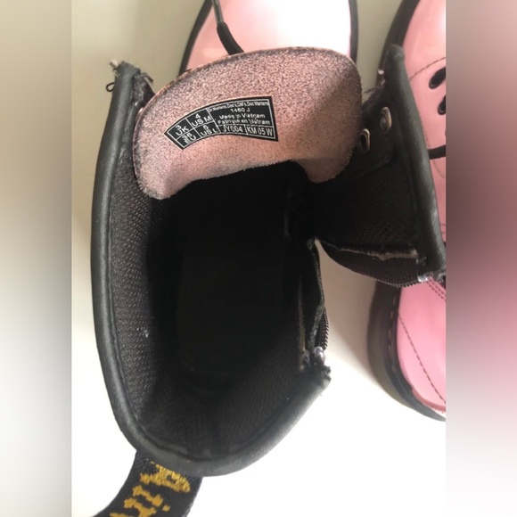 Dr. Martens Junior 1460 Patent Leather Boots Pink Size: US 4M 5L EUR 36 - Picture 9 of 12